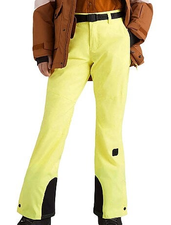 Calças de Esqui Slim O'Neill Star Amarelas Fluorescente para Mulher