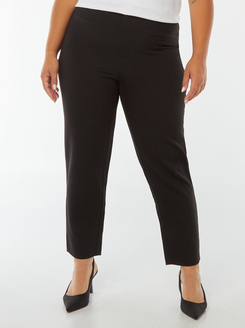 Calças de fato com cintura subida e corte skinny Preto - Kiabi