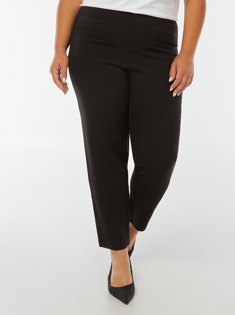 Calças de fato com cintura subida e corte skinny Preto - Kiabi