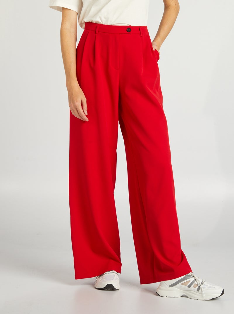 Calças de fato com corte direito VERMELHO - Kiabi