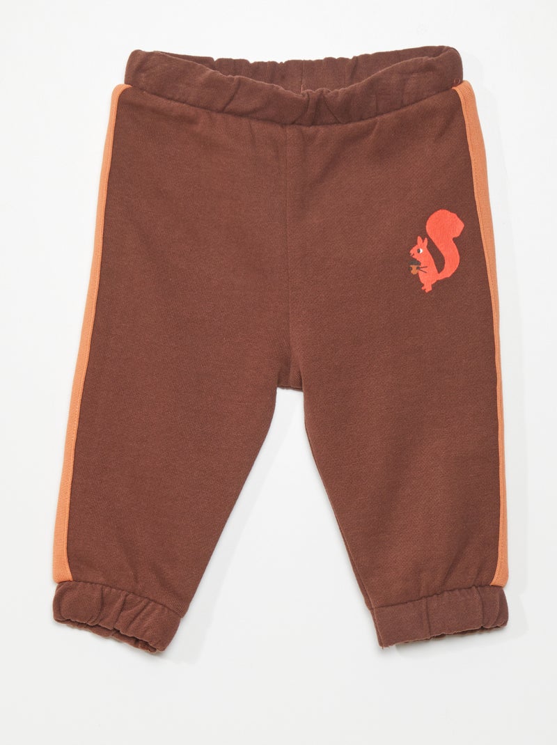 Calças de fato de treino bicolores com estampado 'esquilo' BRANCO - Kiabi