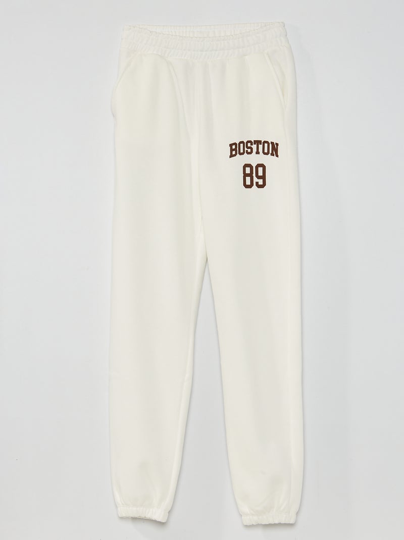 Calças de fato de treino 'Boston' Branco - Kiabi