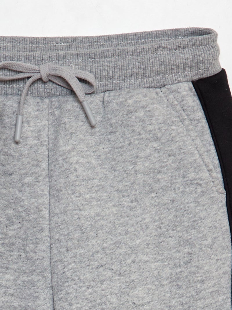 Calças de fato de treino color-block em moletão CINZA - Kiabi