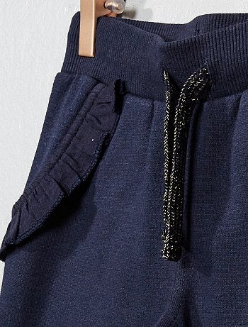 Calças de fato de treino com bolso com folhos - Kiabi