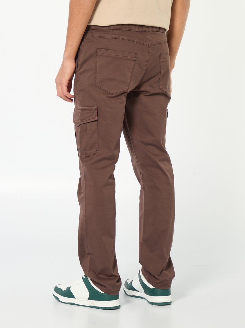 Calças de fato de treino com bolsos de aba Castanho - Kiabi