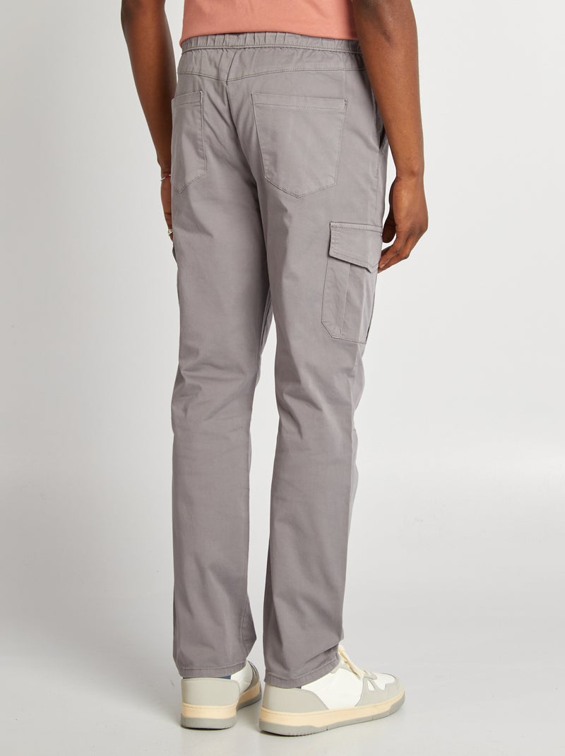 Calças de fato de treino com bolsos de aba CINZA - Kiabi