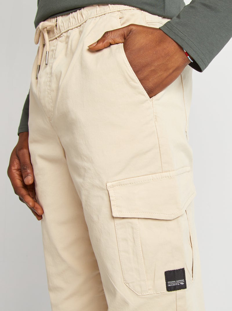 Calças de fato de treino com bolsos de aba CINZA - Kiabi