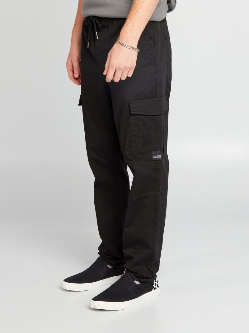 Calças de fato de treino com bolsos de aba Preto - Kiabi