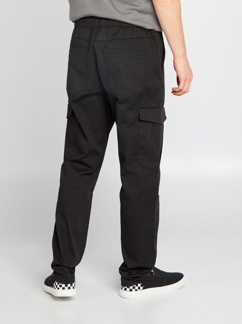 Calças de fato de treino com bolsos de aba Preto - Kiabi