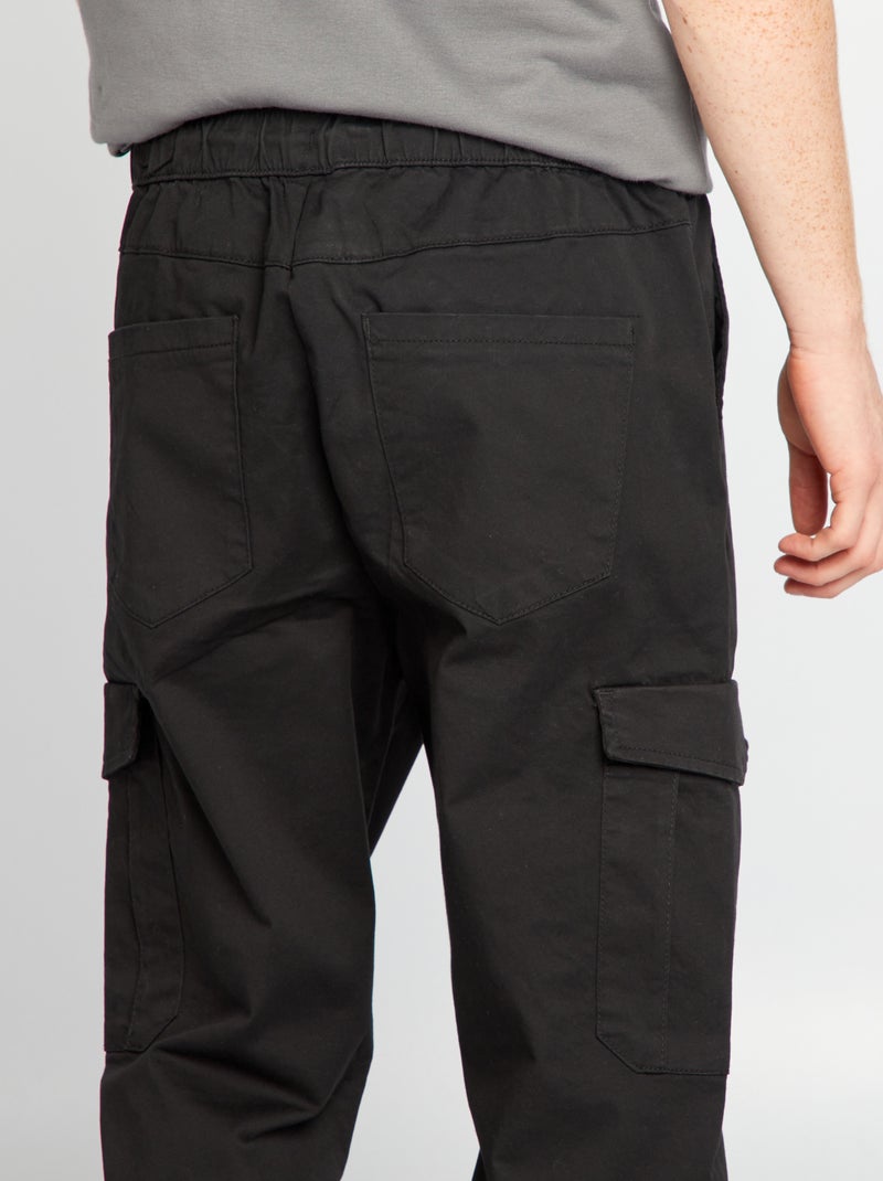 Calças de fato de treino com bolsos de aba Preto - Kiabi