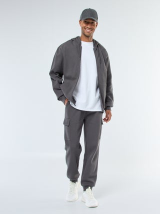 Calças de fato de treino com vários bolsos lisas