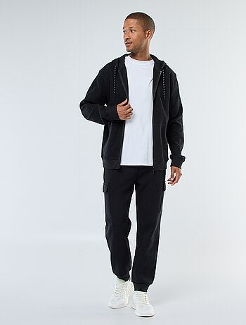 Calças de fato de treino com vários bolsos lisas