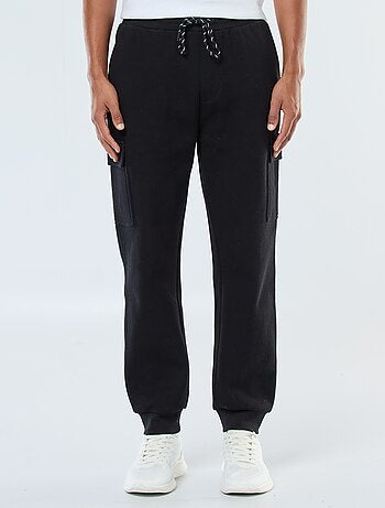 Calças de fato de treino com vários bolsos lisas