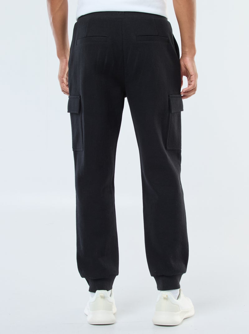 Calças de fato de treino com vários bolsos lisas Preto - Kiabi