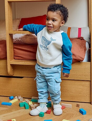 Calças de fato de treino de ganga com bolsos