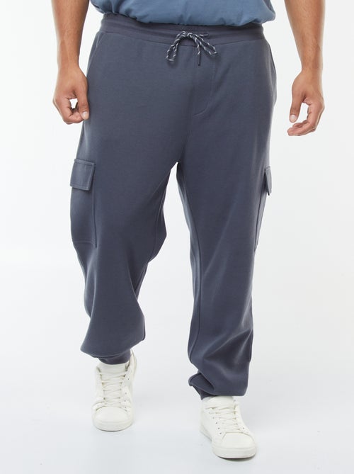 Calças de fato de treino de malha piqué com bolsos com aba - Kiabi