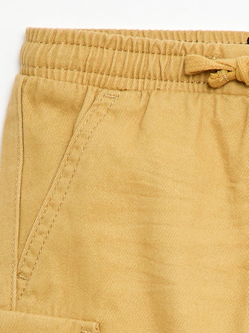 Calças de fato de treino de sarja com bolsos de aba Amarelo - Kiabi