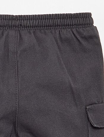 Calças de fato de treino de sarja com bolsos de aba