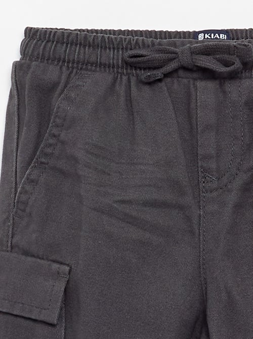 Calças de fato de treino de sarja com bolsos de aba - Kiabi