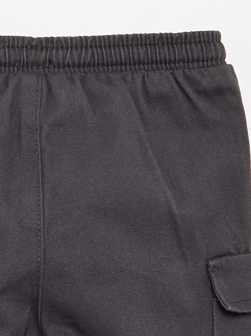 Calças de fato de treino de sarja com bolsos de aba Preto - Kiabi
