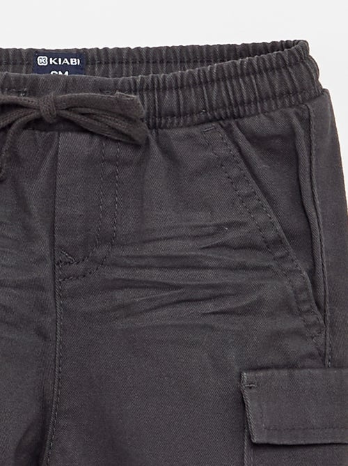 Calças de fato de treino de sarja com bolsos de aba - Kiabi