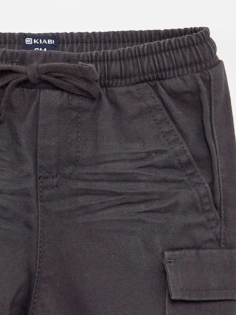 Calças de fato de treino de sarja com bolsos de aba Preto - Kiabi