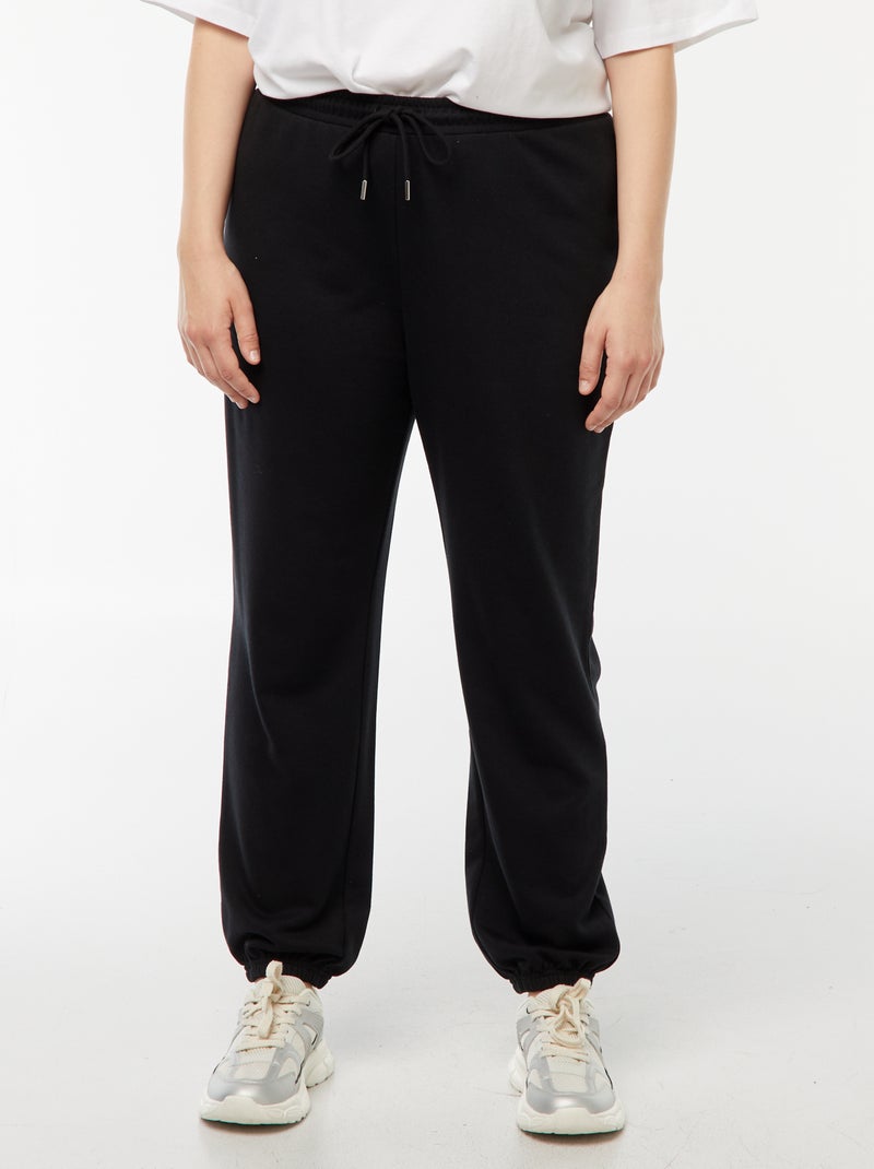 Calças de fato de treino em Fench Terry Preto - Kiabi