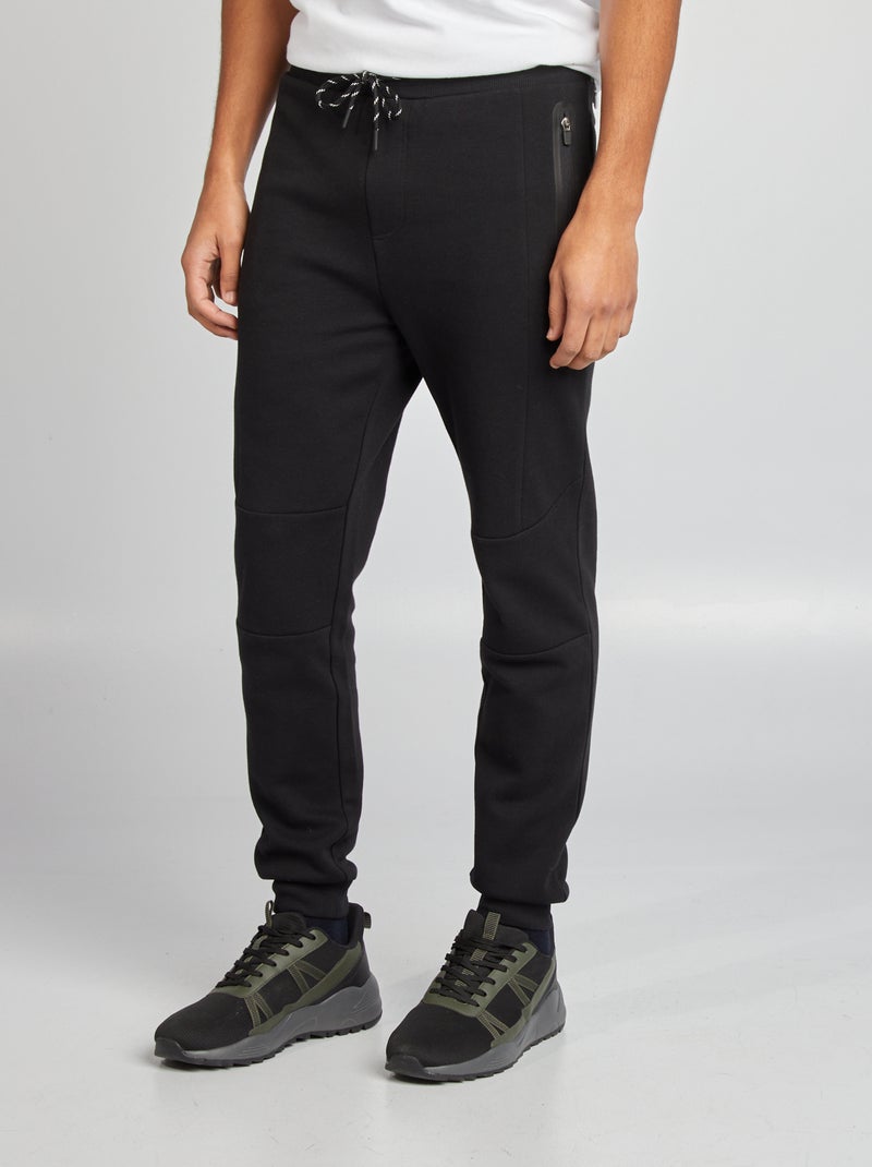 Calças de fato de treino em malha Preto - Kiabi