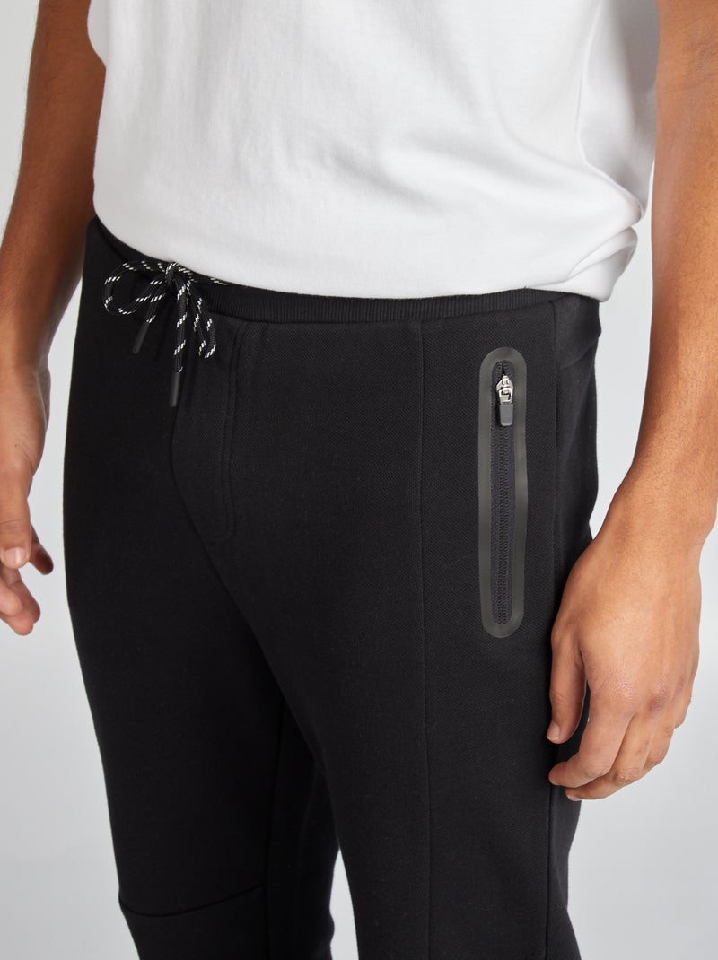 Calças de fato de treino em malha Preto - Kiabi