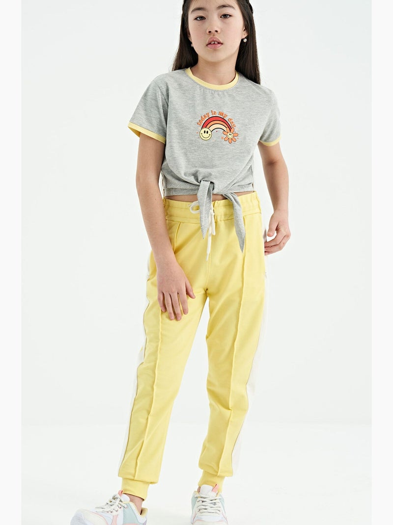 Calças de fato de treino em mistura de algodão tommy Amarelo/Branco - Kiabi