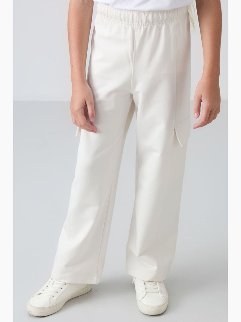 Calças de fato de treino em mistura de algodão tommy Branco sujo - Kiabi
