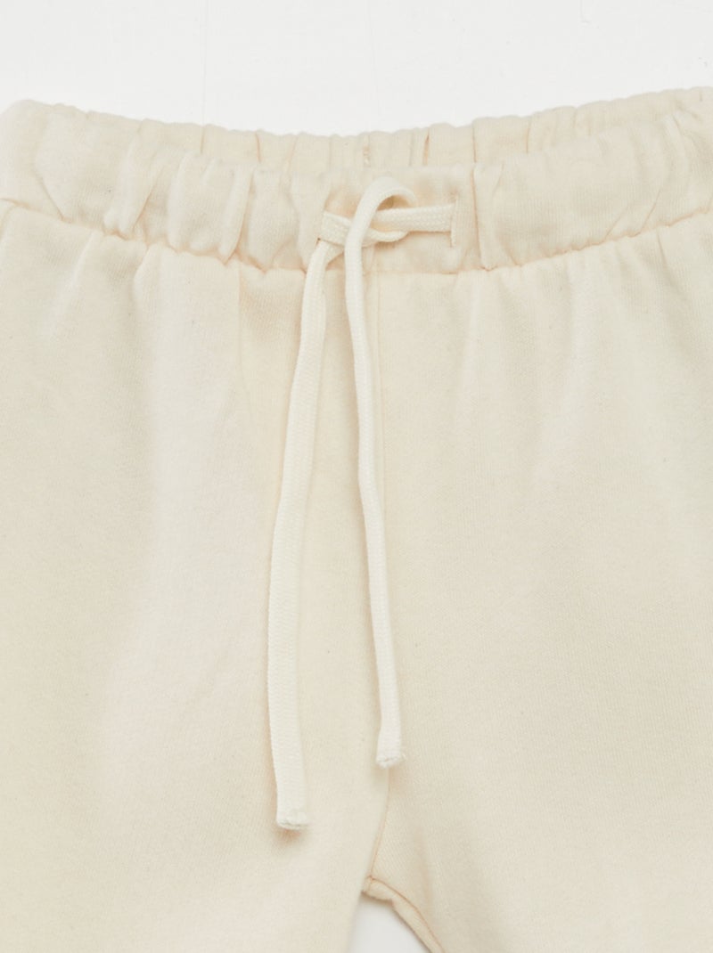 Calças de fato de treino em moletão BRANCO - Kiabi