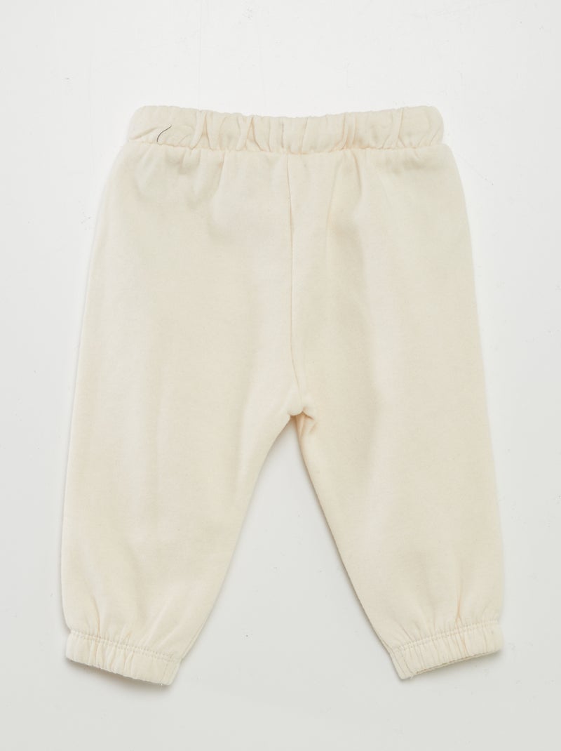 Calças de fato de treino em moletão BRANCO - Kiabi