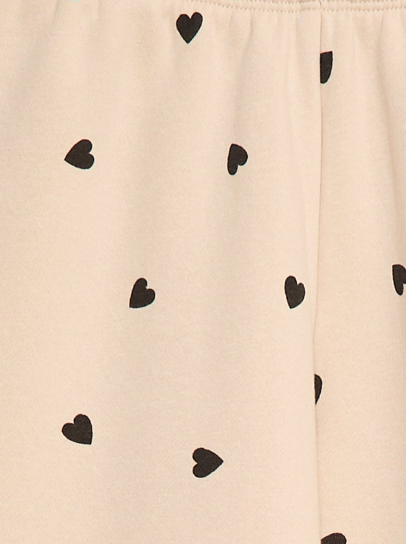 Calças de fato de treino em moletão cardado Bege - Kiabi