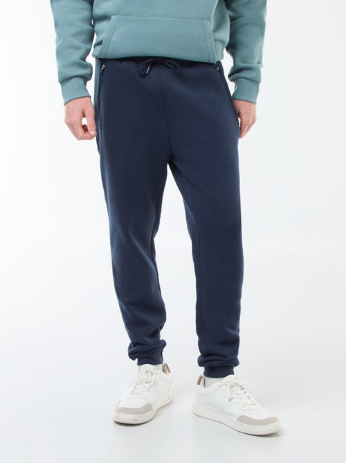 Calças de fato de treino em moletão cardado com 2 bolsos com fecho - Kiabi