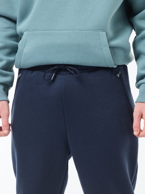 Calças de fato de treino em moletão cardado com 2 bolsos com fecho - Kiabi