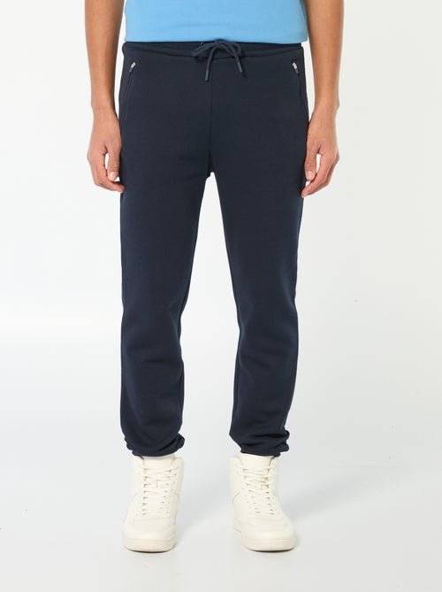 Calças de fato de treino em moletão cardado com 2 bolsos com fecho - Kiabi