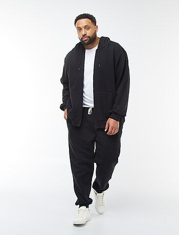 Calças de fato de treino em moletão cardado liso