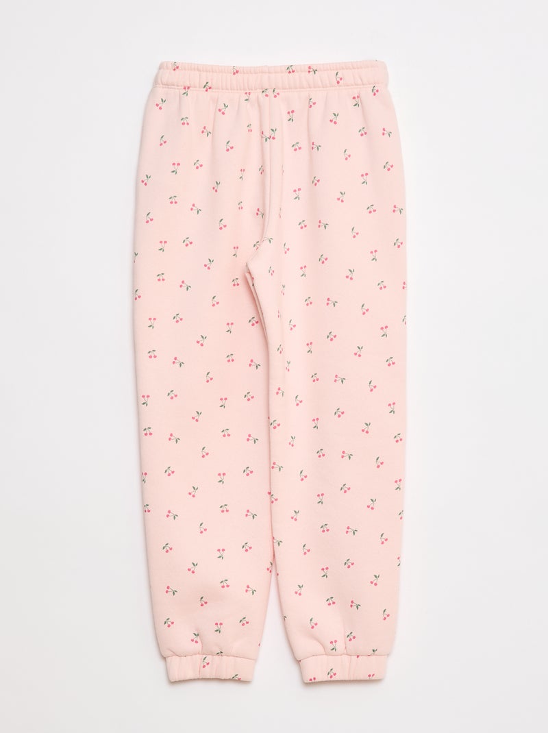 Calças de fato de treino em moletão cardado Rosa - Kiabi