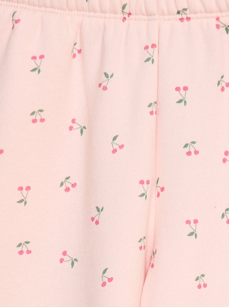 Calças de fato de treino em moletão cardado Rosa - Kiabi