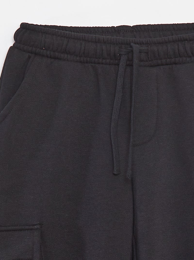 Calças de fato de treino em moletão com bolsos Preto - Kiabi