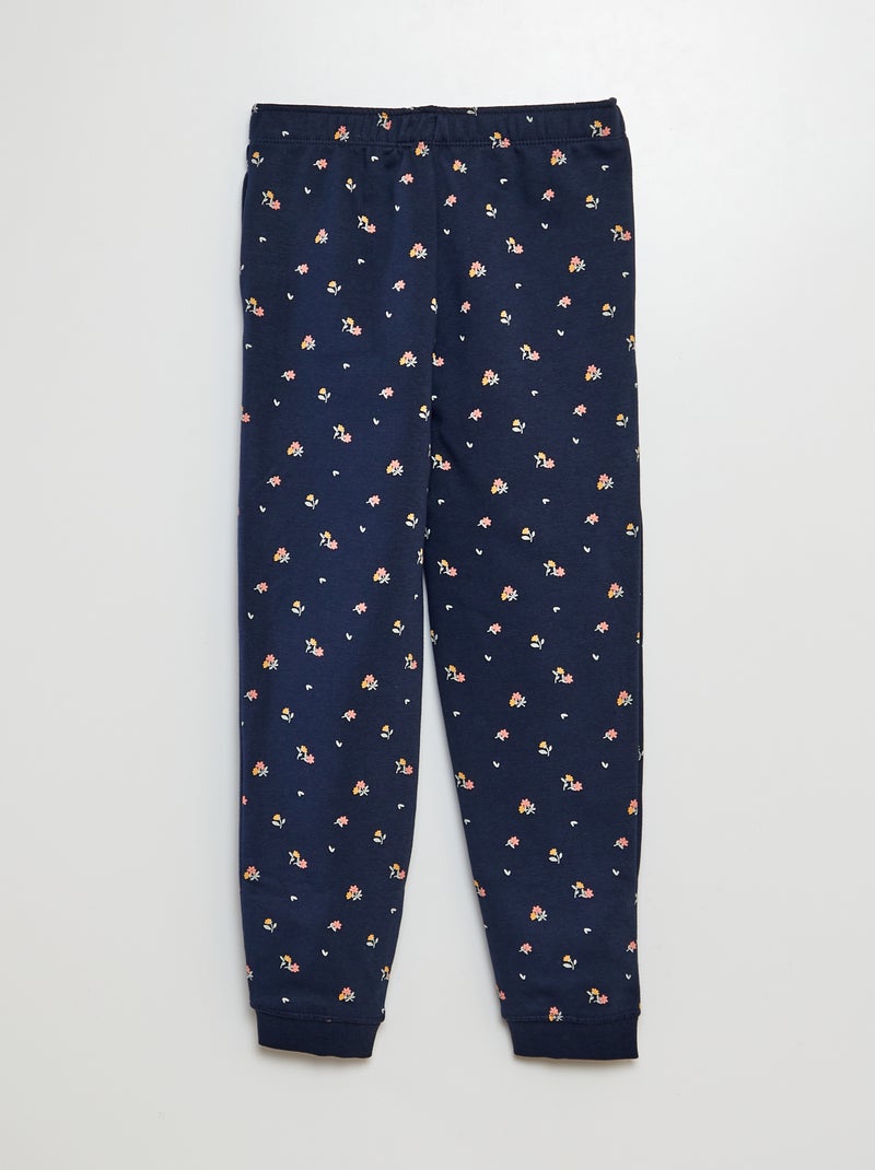 Calças de fato de treino em moletão com estampado AZUL - Kiabi