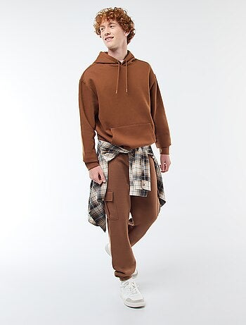 Calças de fato de treino em moletão com muitos bolsos