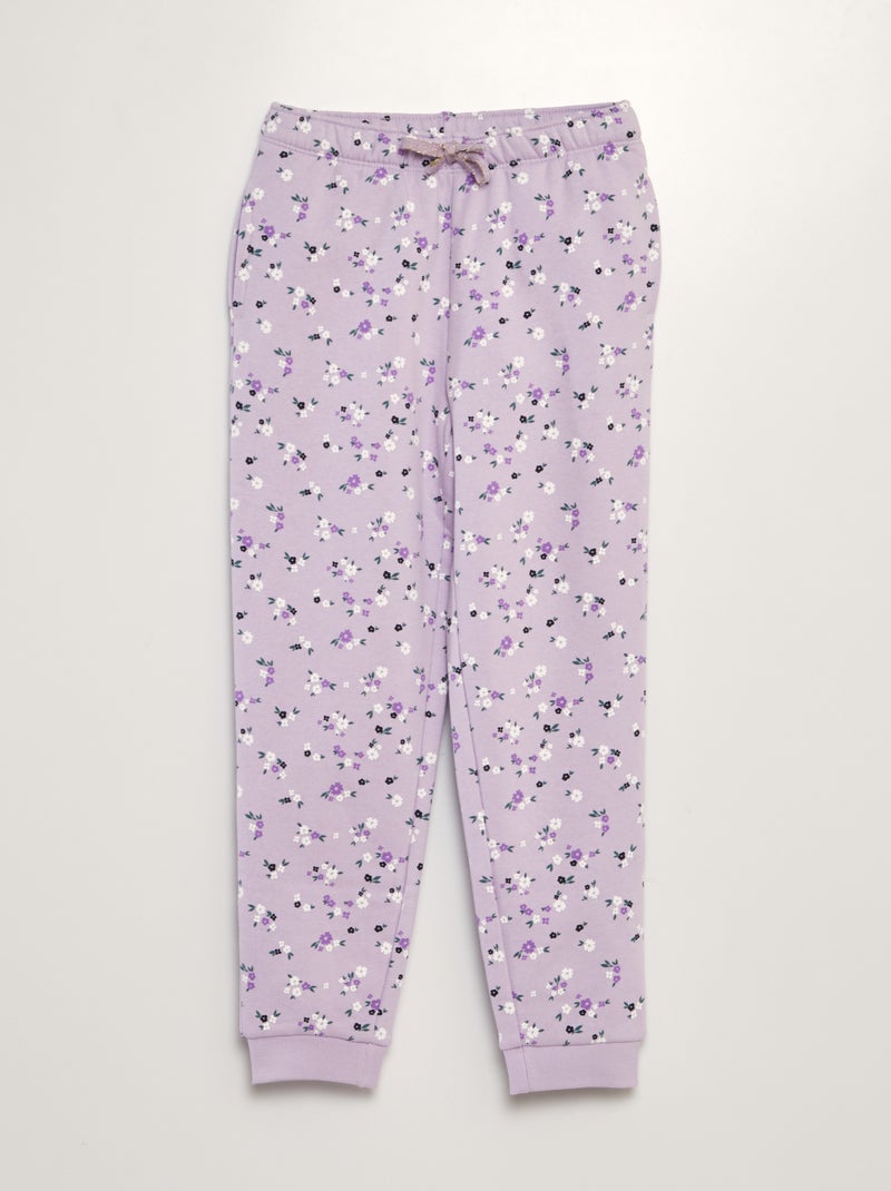 Calças de fato de treino em moletão estampado VIOLETA - Kiabi