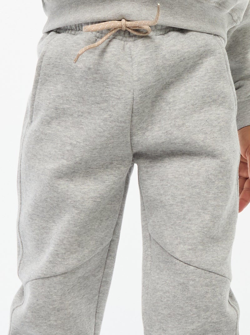 Calças de fato de treino em moletão liso Cinza - Kiabi