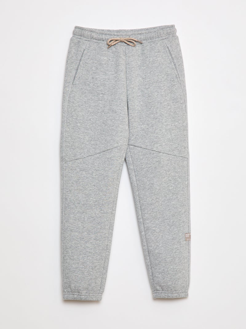 Calças de fato de treino em moletão liso Cinza - Kiabi