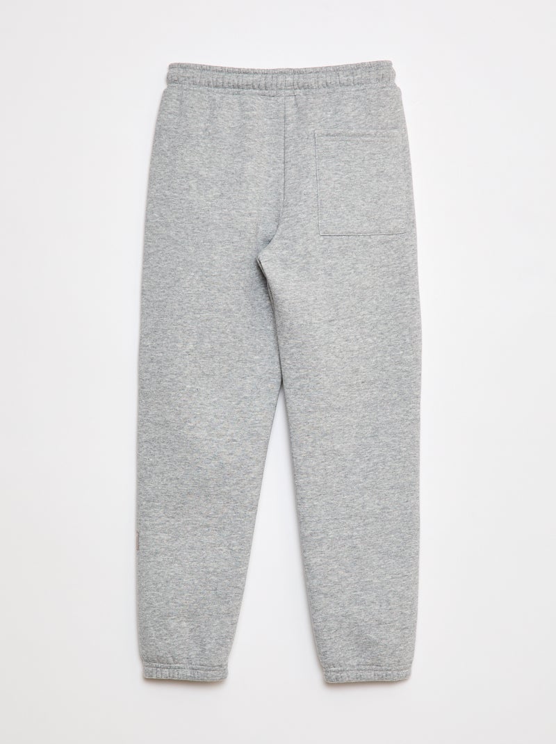 Calças de fato de treino em moletão liso Cinza - Kiabi