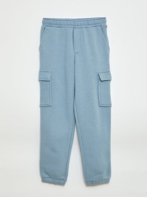 Calças de fato de treino em moletão liso com vários bolsos - Kiabi