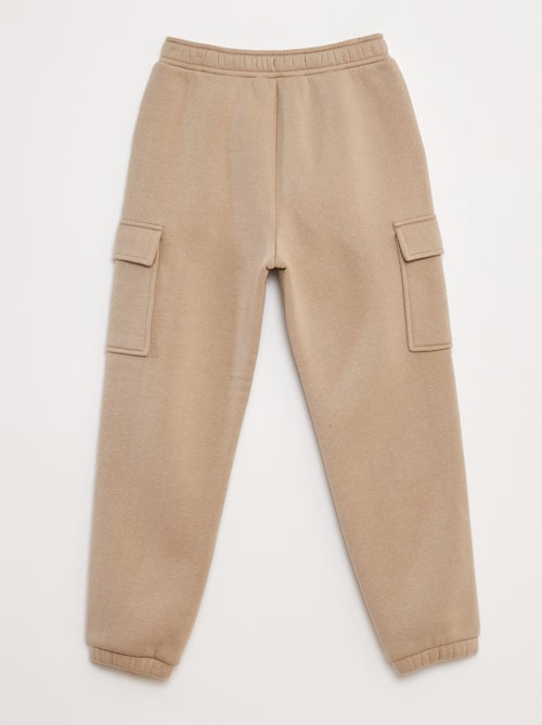 Calças de fato de treino em moletão liso com vários bolsos - Kiabi