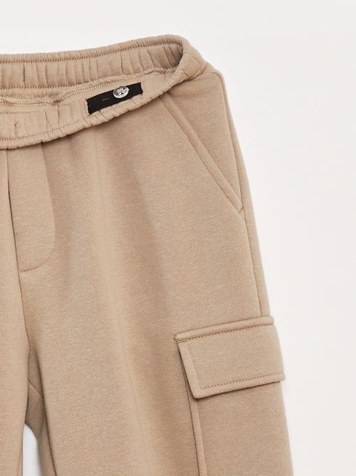 Calças de fato de treino em moletão liso com vários bolsos - Kiabi